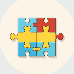 Puzzle icon design Vector illustration flat vector