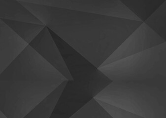 Abstract black and white geometric rumpled triangular low poly style gradient background - obrazy, fototapety, plakaty