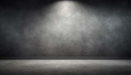 Dark gray concrete wall background with lighting.
