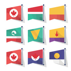 Sports celebratory flags icon image flat vector ill