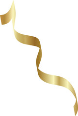 Set of gold ribbons. Christmas and new year holiday decoration