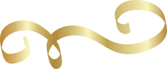 Set of gold ribbons. Christmas and new year holiday decoration