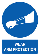 ISO mandatory safety signs wear arm protection size a4/a3/a2/a1