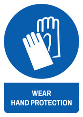 ISO mandatory safety signs wear hand protection size a4/a3/a2/a1