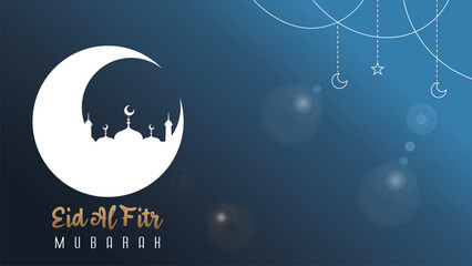 premium elegant blue vector design congratulations on Eid al-Fitr. Used for wallpaper, background