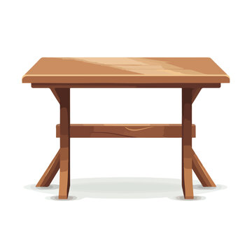 Wooden table icon flat vector illustration isolated