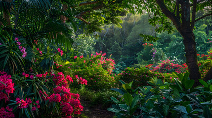 Forest and tropical flowers