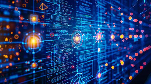 Digital Coding and Technology Concept, Computer Programming and Data Background