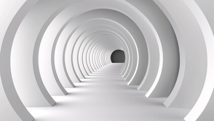 Futuristic Interior Corridor, Modern Architectural Design with Light and Perspective