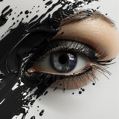 design is intended for beauty or fashion magazine advertising, emphasizing the elegance and sophistication of makeup techniques - obrazy, fototapety, plakaty