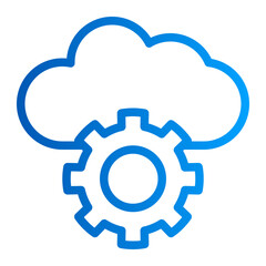 This is the Cloud Settings icon from the Tools and Construction icon collection with an Outline gradient style
