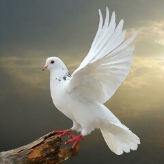 white dove on the sky