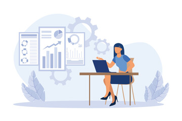 Business Presentation Flat Design Illustration