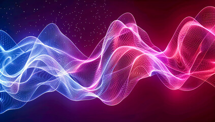 Fototapeta premium Futuristic Network Mesh, Dynamic Neon Lines in Abstract Design
