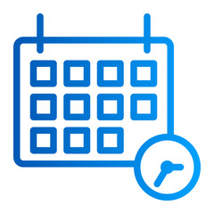 This is the Calendar icon from the data management icon collection with an Outline gradient style
