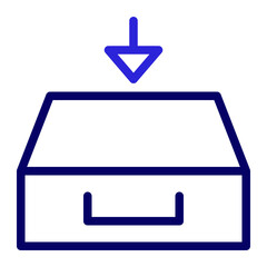 This is the Drawer icon from the data management icon collection with an Outline color style