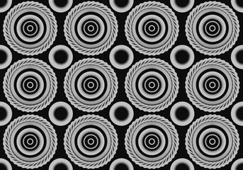 black and white circle seamless pattern