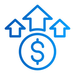 This is the Inflation icon from the investment icon collection with an Outline gradient style