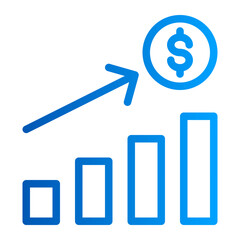 This is the Yield icon from the investment icon collection with an Outline gradient style
