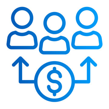 blue people and money exchange clip art preview