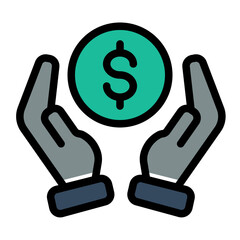 This is the Asset icon from the investment icon collection with an Outline color lineal style