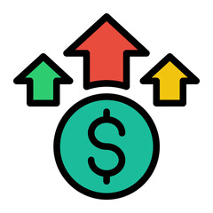 This is the Inflation icon from the investment icon collection with an Outline color lineal style