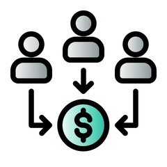 This is the Mutual Fund icon from the investment icon collection with an Outline color lineal gradient style