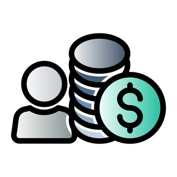 This is the Income icon from the investment icon collection with an Outline color lineal gradient style