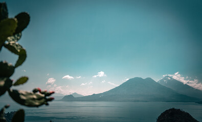 volcano Toliman and San Pedro, Lake Atitlan, Guatemala