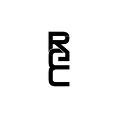 rec lettering initial monogram logo design