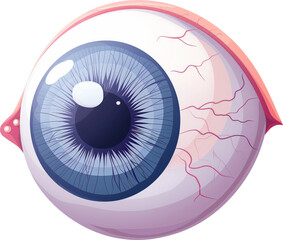 Illustration of human eyeball icon isolated.