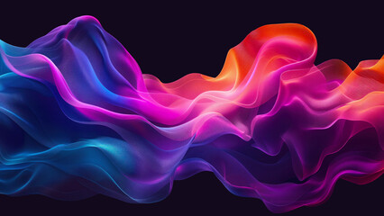 Colorfull fancy ink swirl on black background