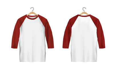 T-Shirt Raglan Front And Back red and white