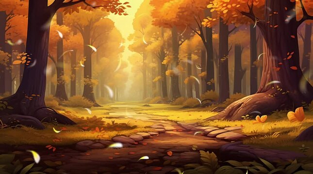 Radiant Enchantment: Glowing Autumn Forest
  Seamless looping 4k time-lapse virtual video animation background. Generated AI