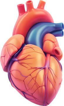 3D Illustration of human heart anatomy icon isolated.