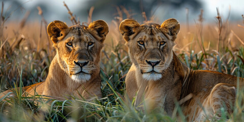 Lion Looking At Camera Lens