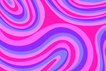 Rainbow surreal wavy, psychedelic background. Groovy abstract, colorful hippie design. Vector illustration