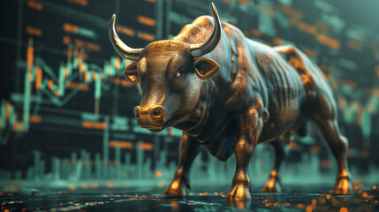 Bull market Investment chance. investor should to trade more than normal situation to make more capital gain or profit.