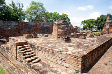 Wat Mahathat ancient at historical park at Ayutthaya Historical Park, Phra Nakhon Si Ayutthaya...