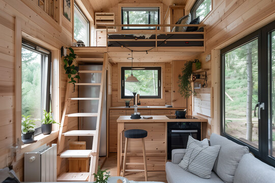 Minimalist Tiny Home interior, Tiny House