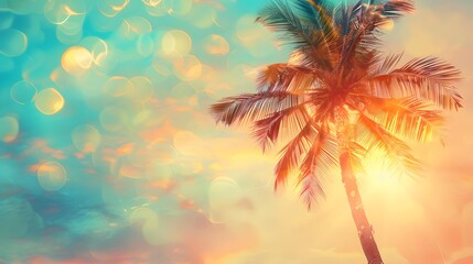 Fototapeta na wymiar beach view with palm tree