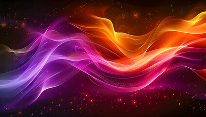 Vibrant Light Motion in Dark Space, Abstract Futuristic Background Design