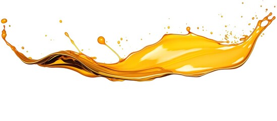A dynamic image of orange juice splashing in mid-air, creating a vibrant burst of orange color with droplets frozen in motion