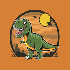 Fototapeta premium Dinosaur t-shirt design template. Dinosaur vector design for t shirt printing