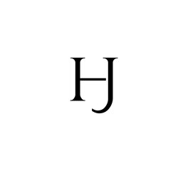 Initial Letter Logo. Logotype design. Simple Luxury Black Flat Vector HJ