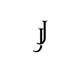 Initial Letter Logo. Logotype design. Simple Luxury Black Flat Vector JJ