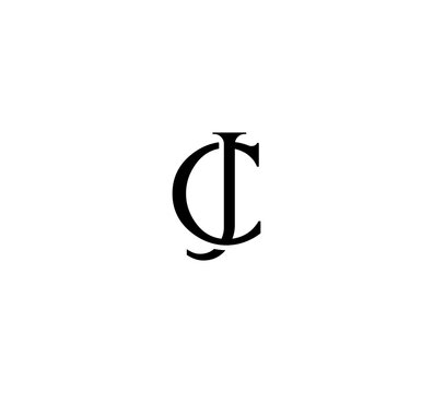 Initial Letter Logo. Logotype design. Simple Luxury Black Flat Vector CJ