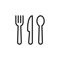 fork, spoon and knife icon vector