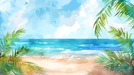 Fototapeta na wymiar summer Beach illustration background
