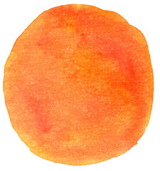 Orange Watercolor hand painted circles texture. Watercolour circle elements for design.